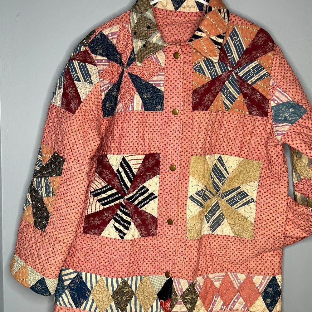 Quilted Patchwork Jacket Medium - image 3